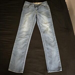 Democracy Jeans Womens 6 Blue Light Wash Mid Rise Straight Stretch Denim Ab Tech